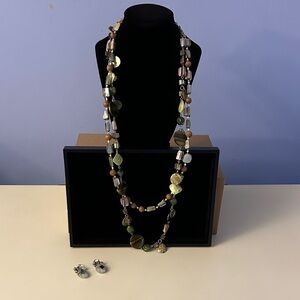 Elegant Multicolor Beaded Necklace and Earring Set